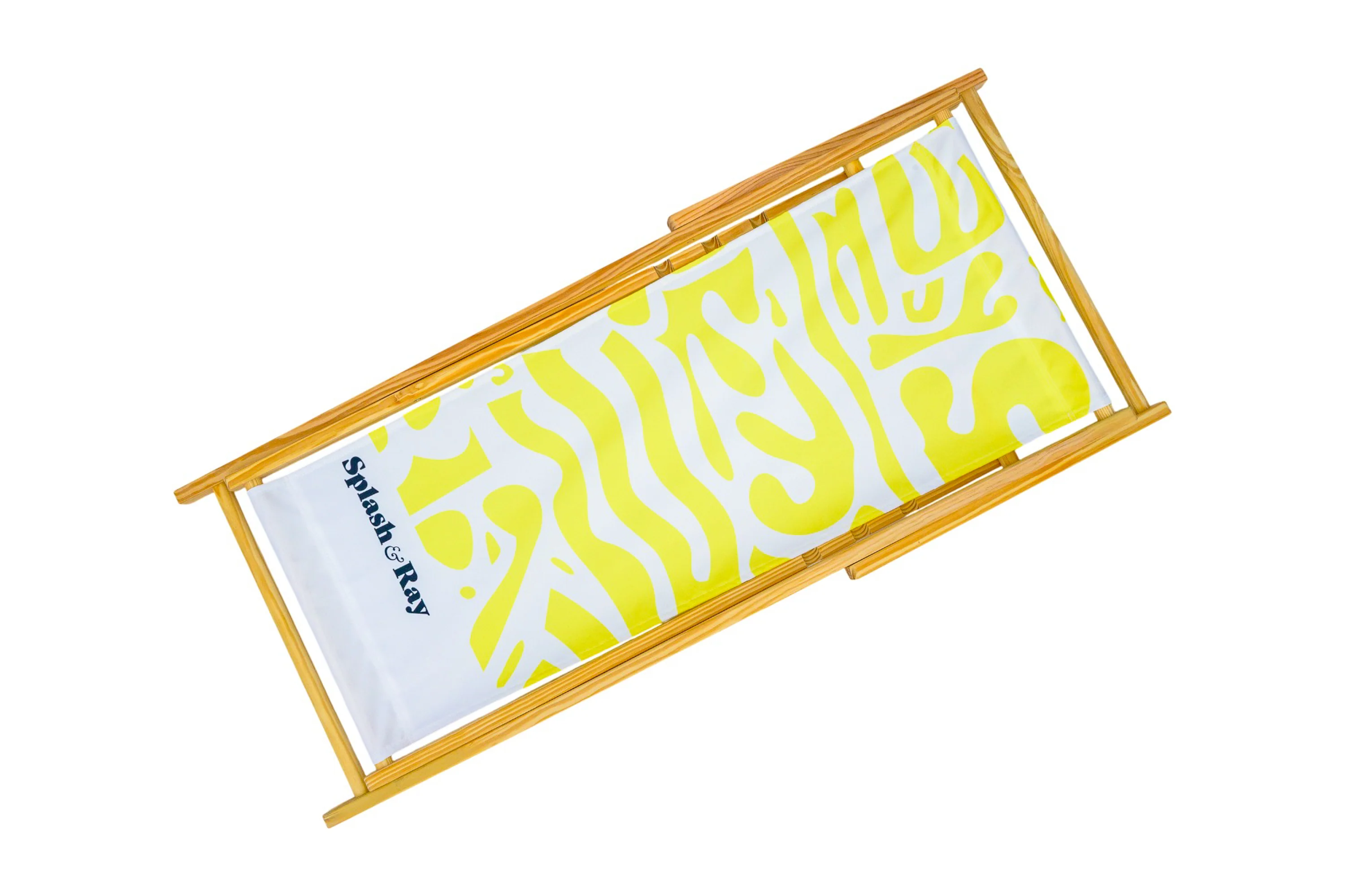Coastal Cuts Wooden Deckchair - Yellow - Image 3