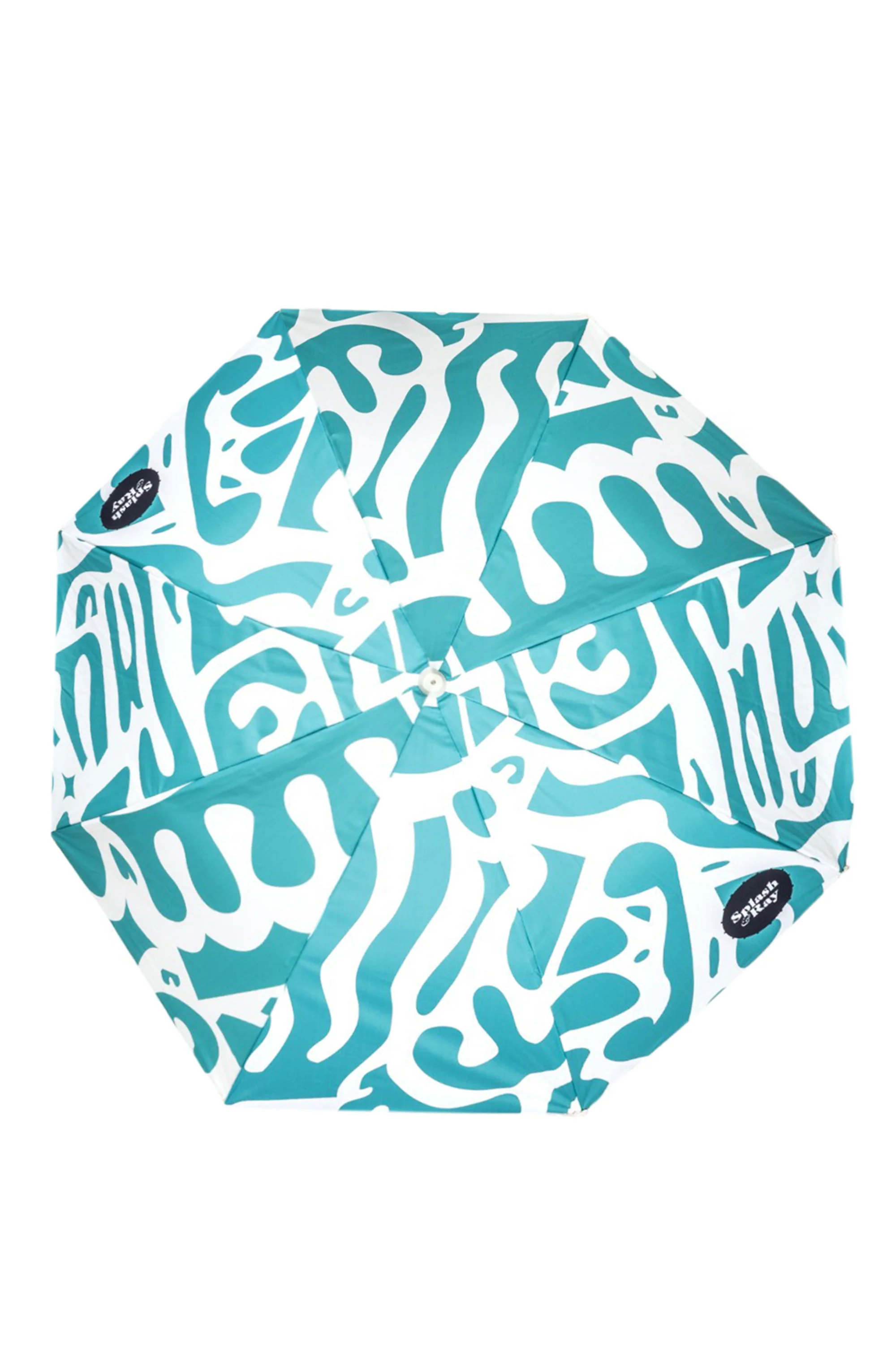 Coastal Cuts Wooden Beach Parasol - Teal - Image 3
