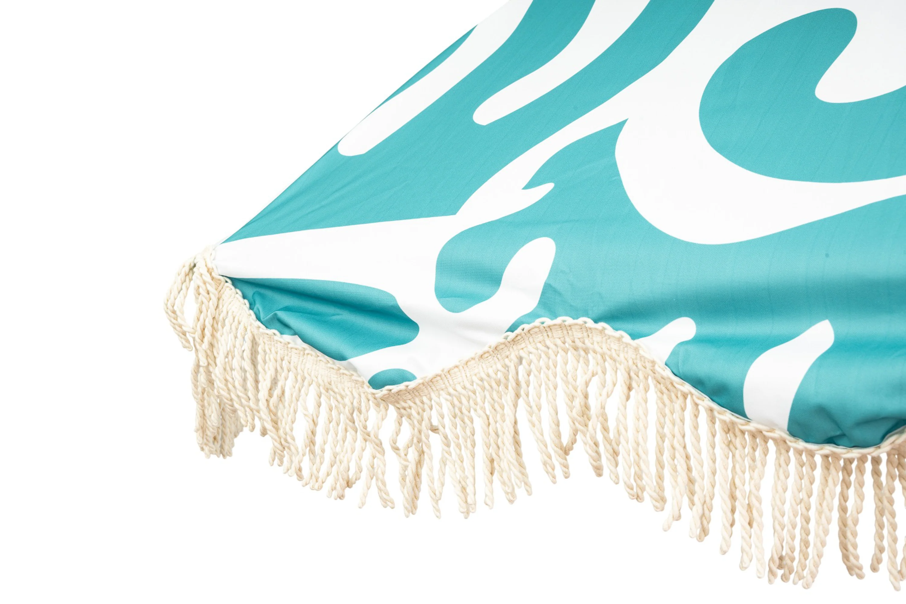 Coastal Cuts Wooden Beach Parasol - Teal - Image 4