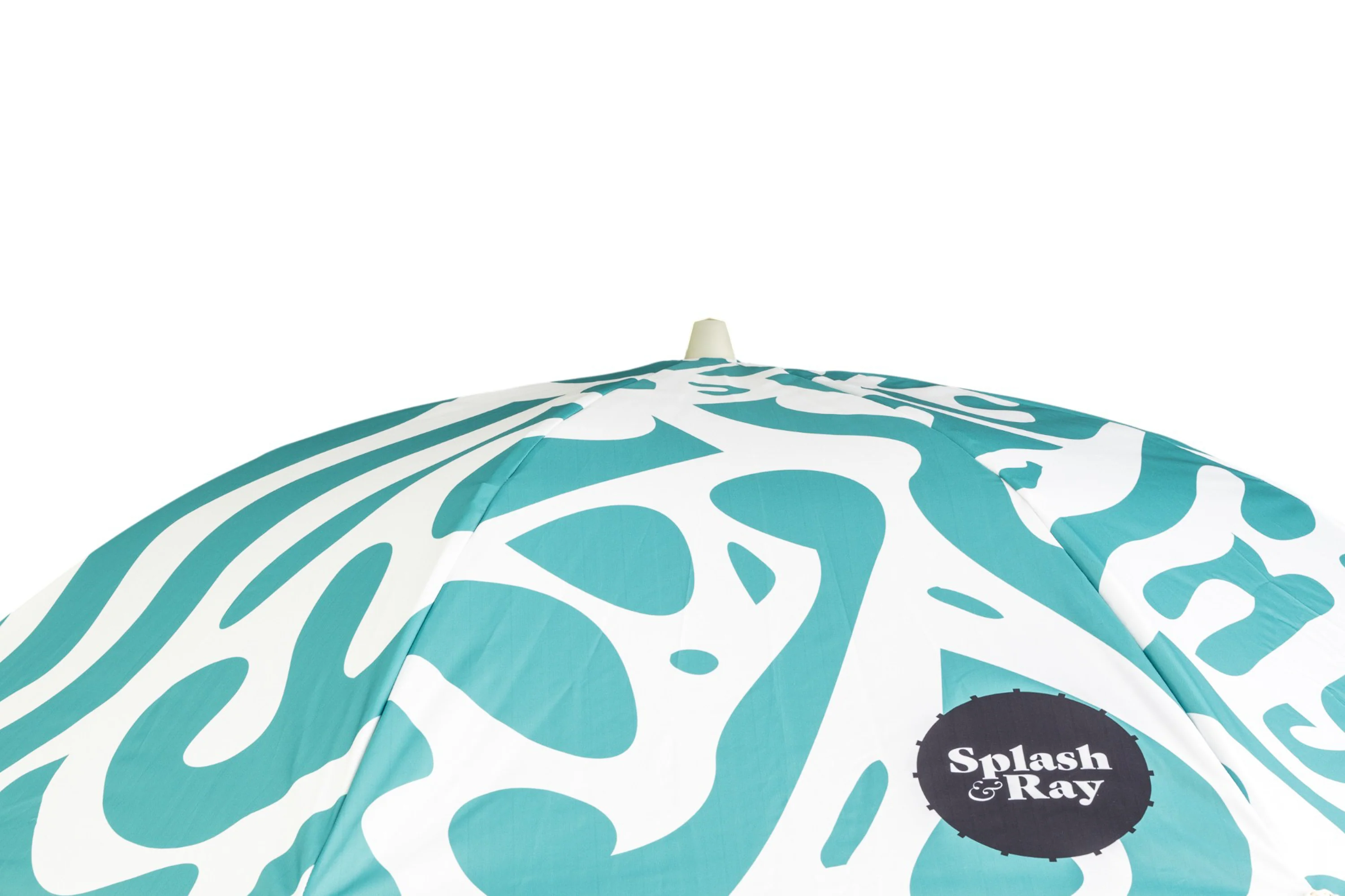 Coastal Cuts Wooden Beach Parasol - Teal - Image 5