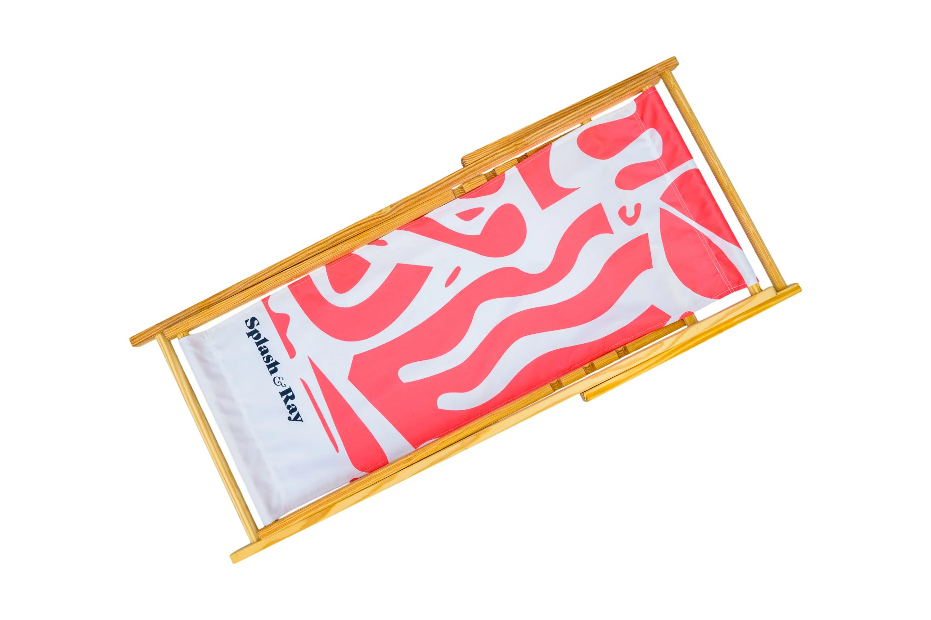 Coastal Cuts Wooden Deckchair - Pink - Image 4