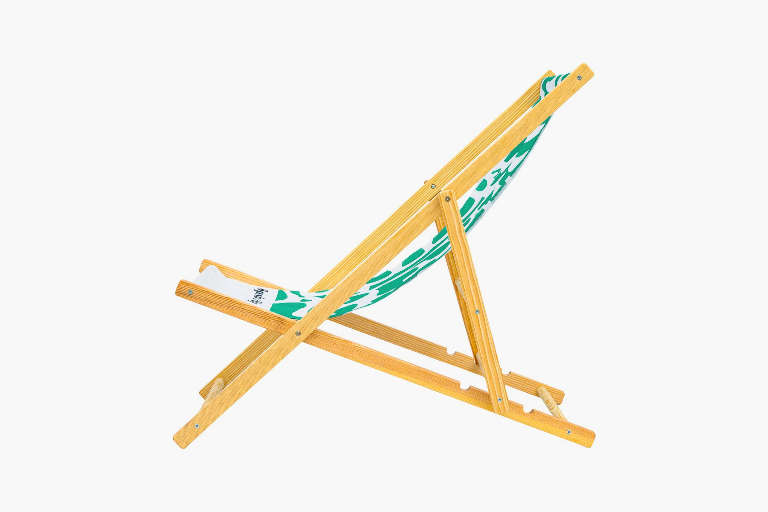 Coastal Cuts Wooden Deckchair - Teal - Image 3