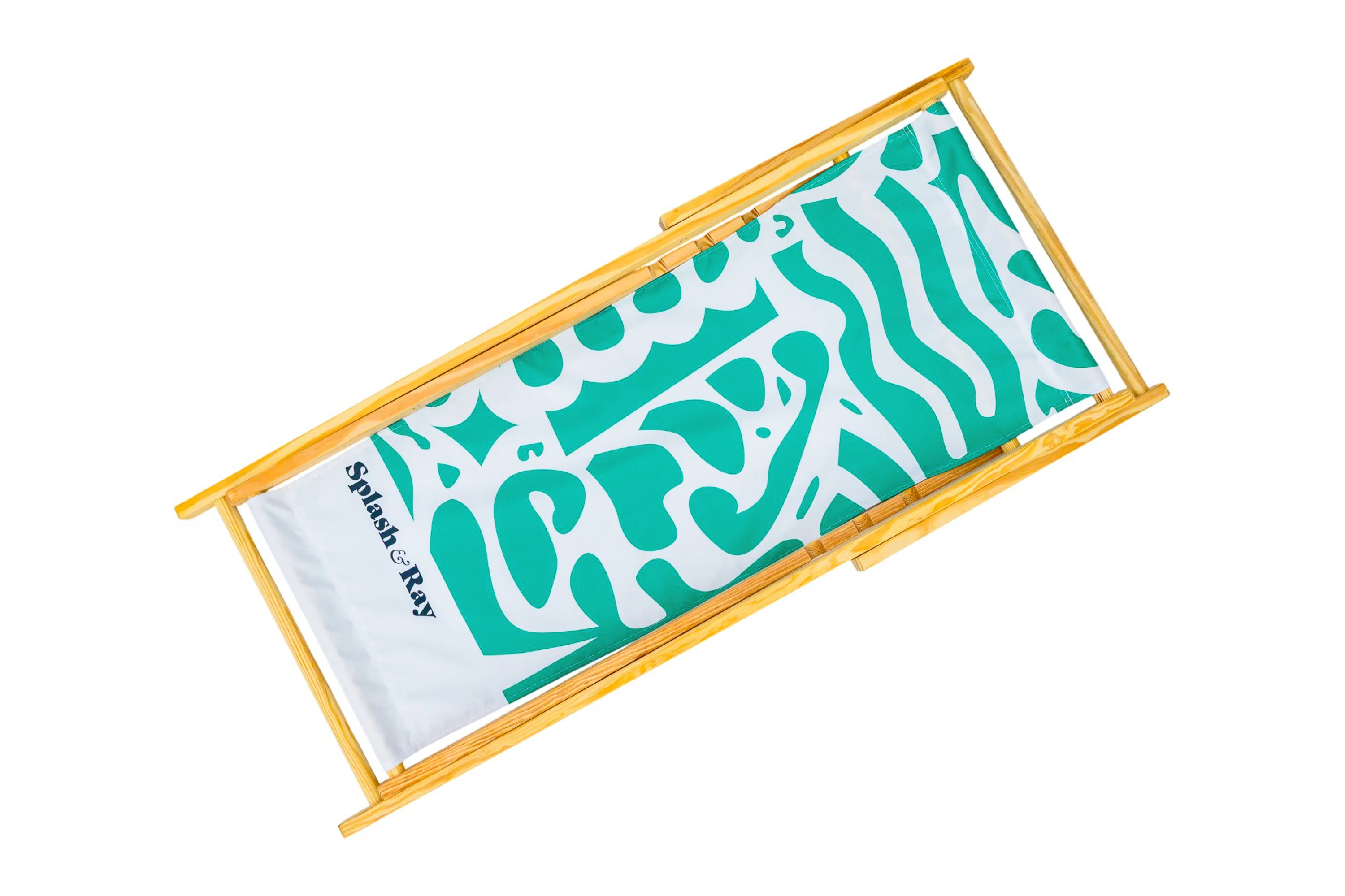 Coastal Cuts Wooden Deckchair - Teal - Image 4