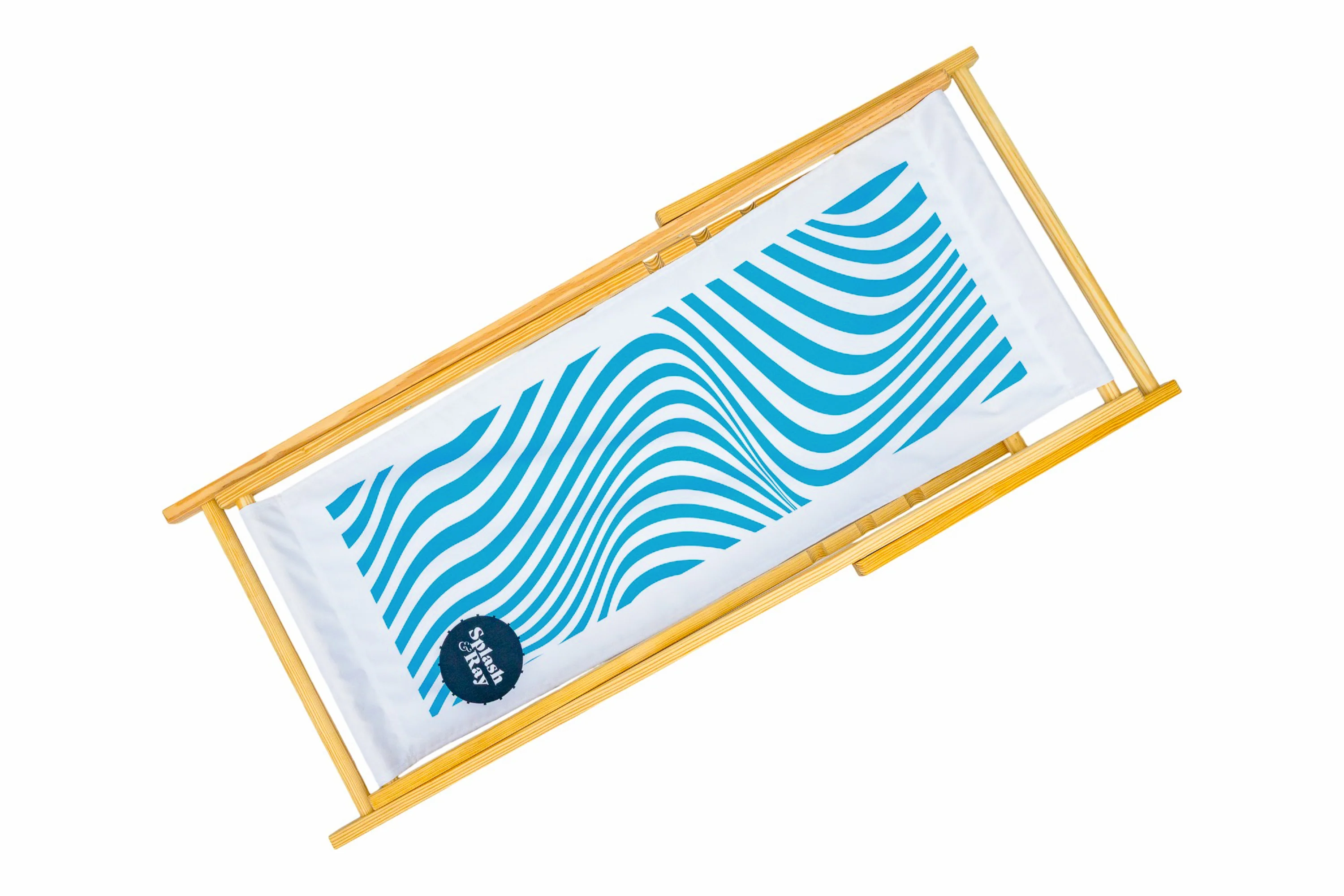Ebb and Flow Wooden Deckchair - Blue - Image 4