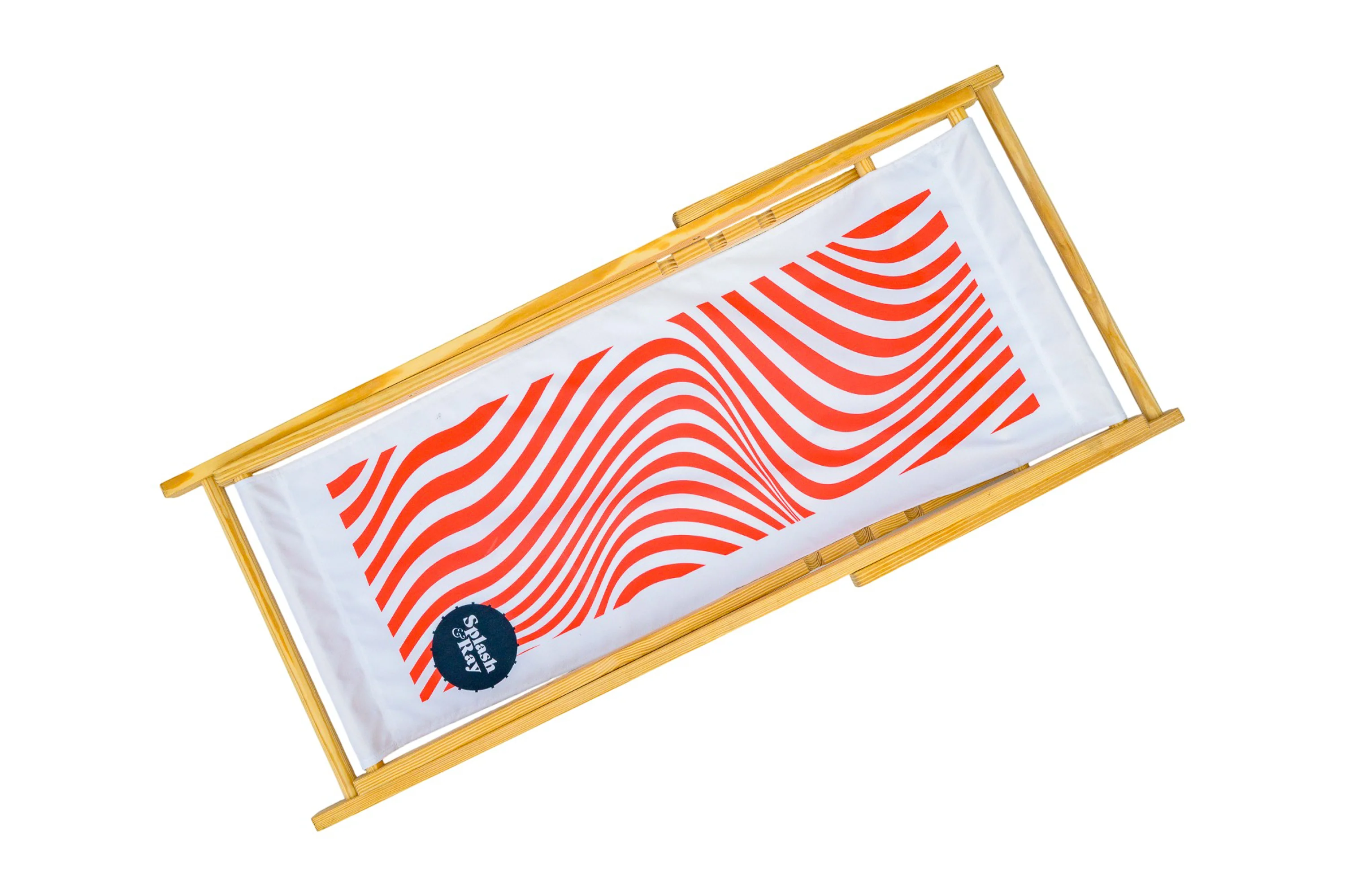 Ebb and Flow Wooden Deckchair -  Red - Image 4