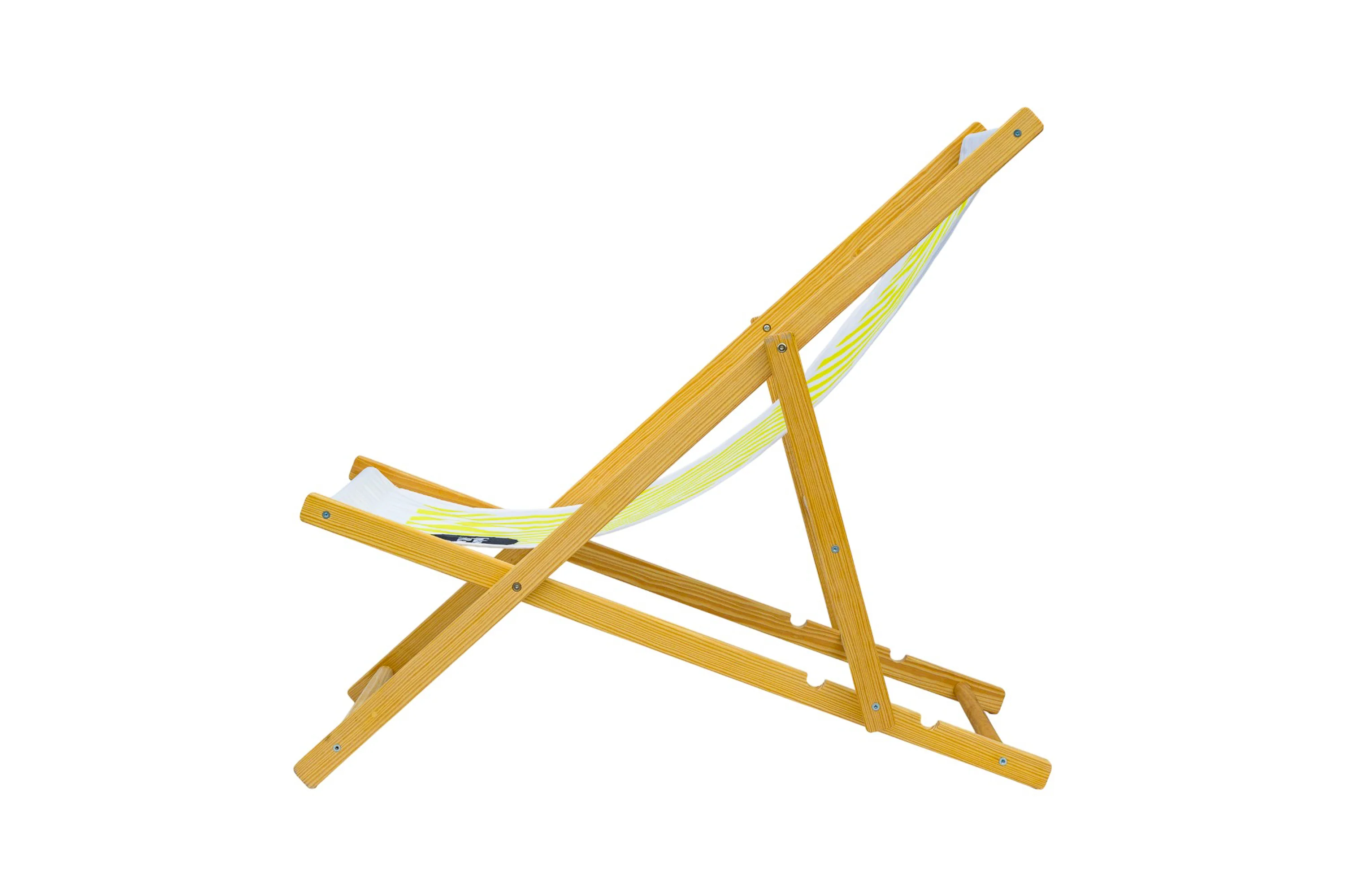 Ebb and Flow Wooden Deckchair - Yellow - Image 3
