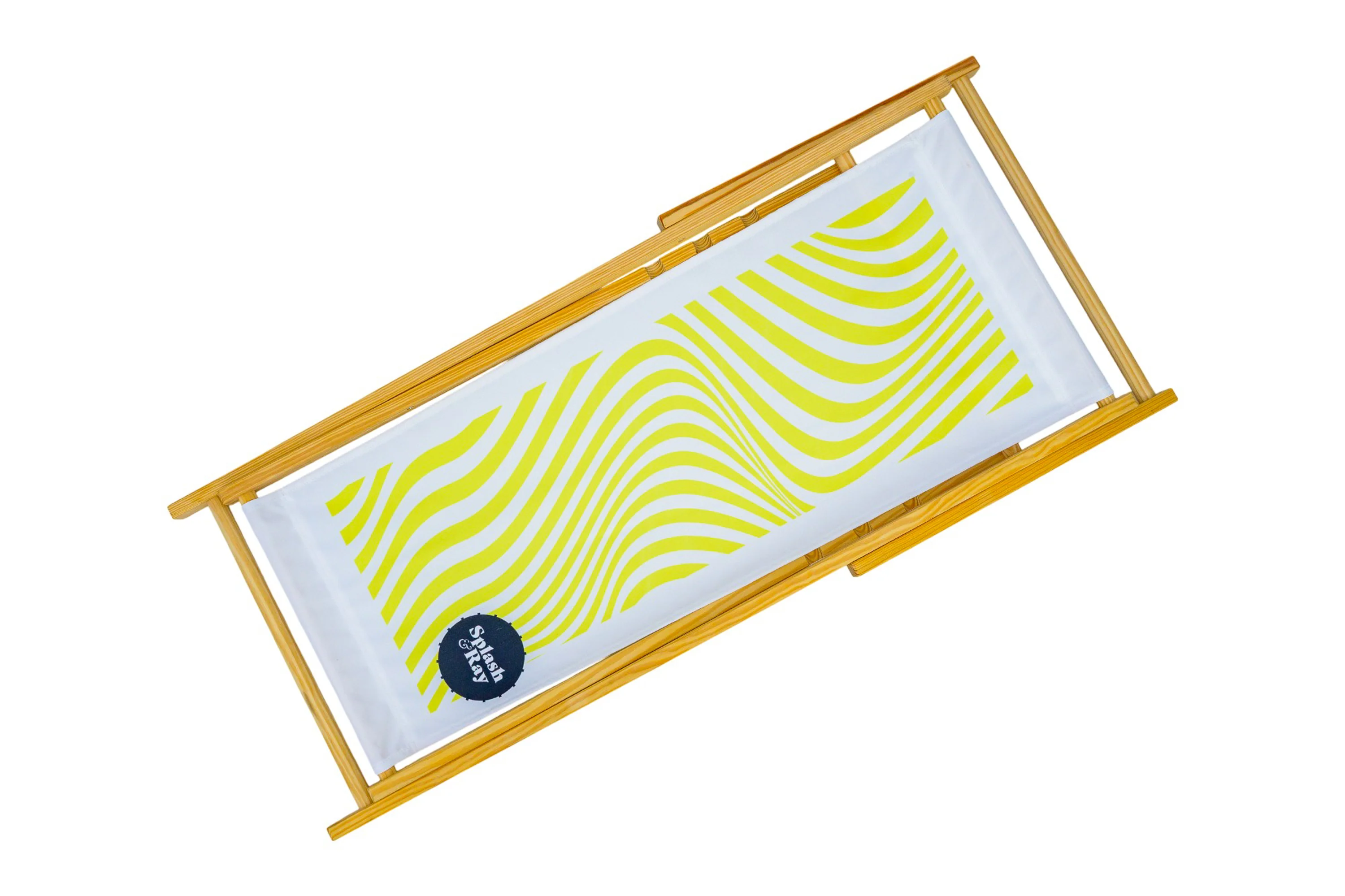 Ebb and Flow Wooden Deckchair - Yellow - Image 4